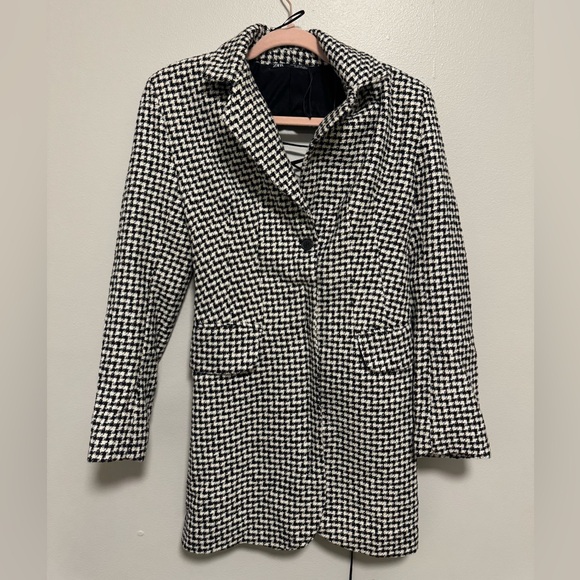 Zara Houndstooth Black and White Open Back Blazer Dress - Picture 5 of 11